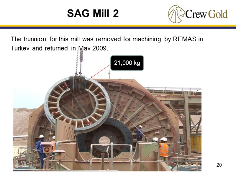20 The trunnion for this mill was removed for machining by REMAS in Turkey